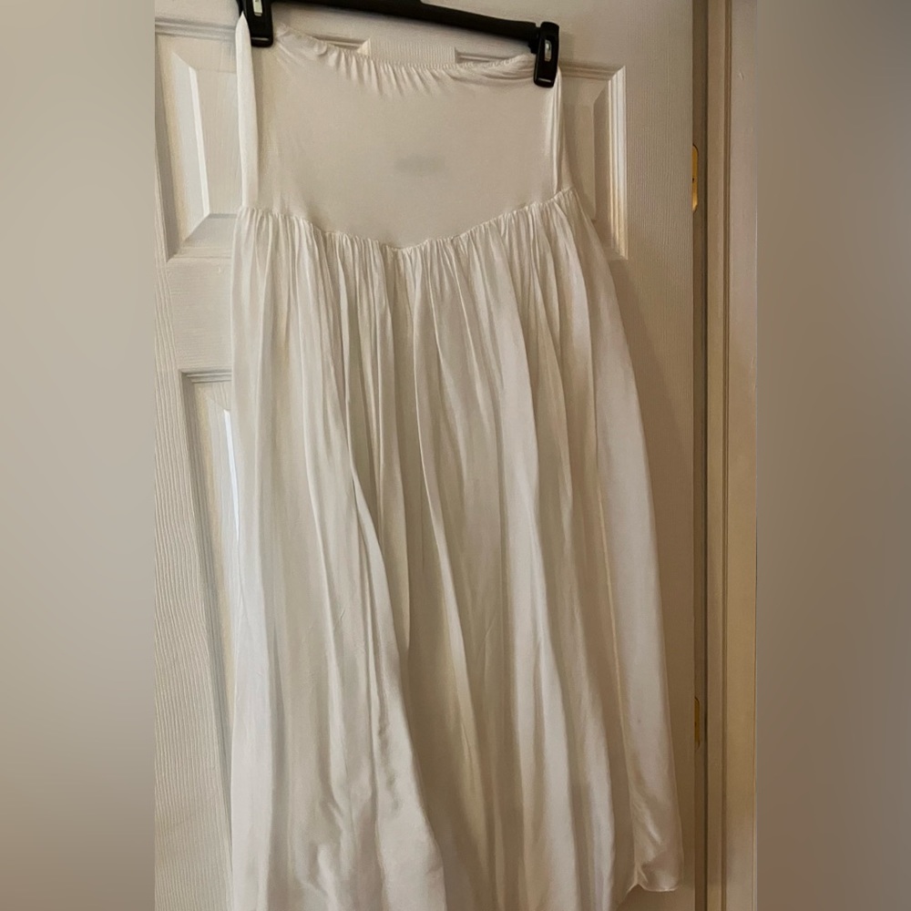 LOLA Flowing White Midi to Full Length Lined Summer Skirt